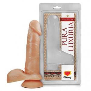 Prótese Sem Vibro Com Ventosa E Escroto 16x3,5cm
